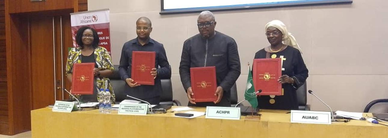 The African Commission on Human and Peoples' Rights and the African Union Advisory Board Against Corruption have signed a Cooperation Agreement