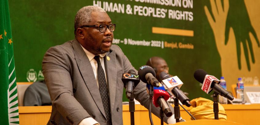 Chairperson of the African Commission on Human and Peoples' Rights Honorable Commissioner Rémy Ngoy Lumbu