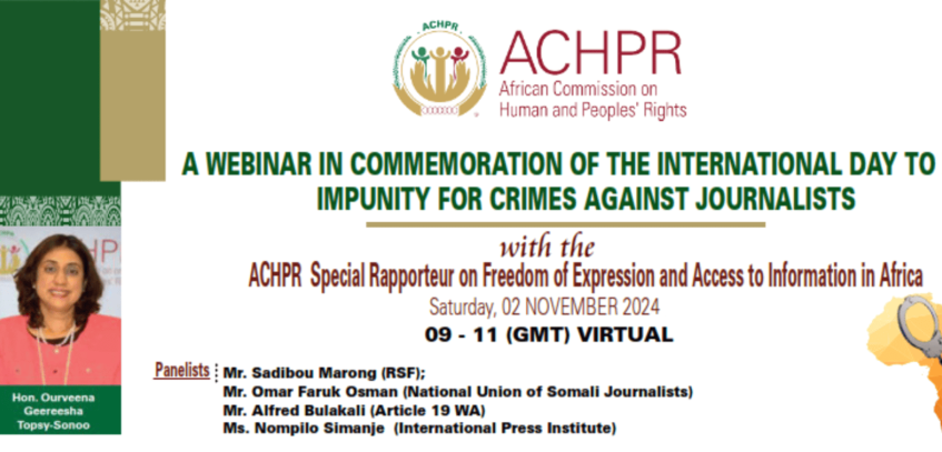 ‘International Day to End Impunity for Crimes against Journalists’